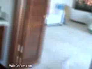Brunette housewife sticks out her tongue and sucks hard cock, and masturbates afterwards.