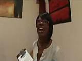 AMATEUR BLACK GIRL DICKED ON COUCH interracial mature milf teen young 18 daughter blowjob cumshot facial glasses