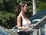 Isabella from ftv girls, amateur brunette public posing pussy and ass