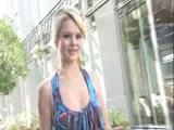 Amateur super sexy teen busty blonde babe flashing in public and masturbating