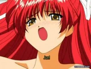 Anime red head gets fucked hard in her ass