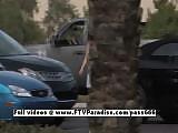 Anna and Amber ftv girls, amateur blonde and redhead horny lesbians kissing and teasing on the street