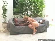 Horny blonde chick craving hard anal pressing. Butsy chick blowing massive dick before painful anal pressing.