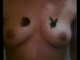 Playing with my tits, juggling them, bending over and spreading my butt. Spreading my legs while squeezing my perky boobies