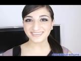 Kim is a busty Arab teen with big tits and she loves sucking and fucking She drops right to her knees and starts sucking cock Thomas bangs her tight Persian pussy then she milks his cum into her mouth and shows it before she swallows it down