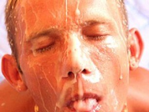 Fucking this gay hole so nice after deep and nasty cock sucking with messy huge anal and facial cumshots. Wild male on male anal fucking with huge sperm shots on face and in his ass.