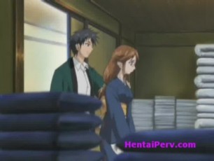 Busty and innocent hentai girl is taught to suck a clients cock by her boss, and take the oral creampie. Then she made her girlfriend enjoys some of bondage