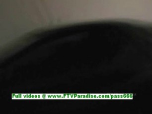 Jamie busty stunning brunette teen toying pussy with a vibrator and having orgasm