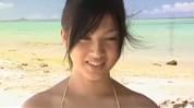 Nice Asian amateur teen sucking on the beach