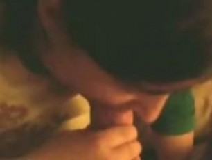 Shy housewife gives handjob and gets cumshot on mouth