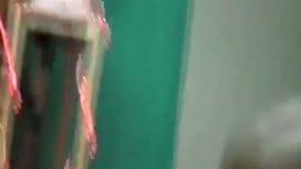 College aged blonde drunk from hitting the beer bong gets fucked on the floor at a dorm room party.