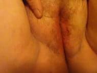 My neighbour visits me and pen my fat teen pussy and show the inside