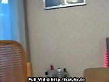College girl from cheerleading team gets her pussy shared by two guys at a frat party.