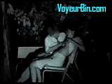 Hot asian couple having sex on hidden cam in the backyard.
