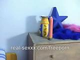 Horny blonde teen fingering her throbbing clitoris