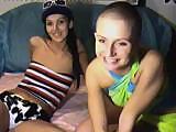 Watch this hot lesbian sluts as they strip each others clothes in front of the cam Then they started massaging each others tits And suck those hard pink nipples After that they position themselves and one of them started eating her partners cunt
