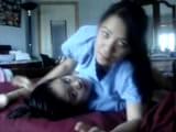 hot homemade clip of two hot asian lesbians