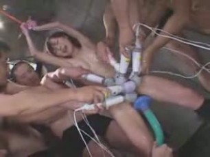 Asian Teen gets fucked with toys
