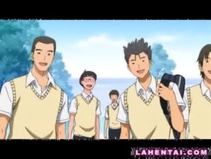 Big titted hentai schoolgirl masturbating in class room