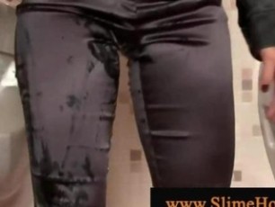 Blonde lesbian sluts covered in slime loving bukkake gloryhole