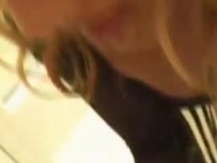 A blonde slut with a big round ass blowjob and fucking
