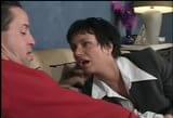 short haired milf with massive tits sucking and fucking a younger guy