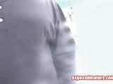 Horny mature gives a black guy a lusty cock sucking on his dick