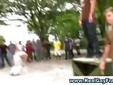 College teens in cowboy hats naked party