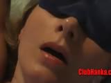 Blonde beautiful milf tied strap on fucked and must to suck a real cock