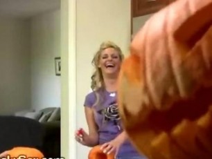 To spice things up, he decides to let the pumpkin have a piece of his dick