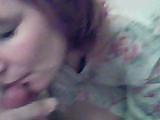 Amateur Gets Cum In Her Hair After Sucking Dick.