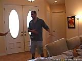 Adorable sexy busty blonde hot mom in action