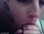 small load of jizz on her face
